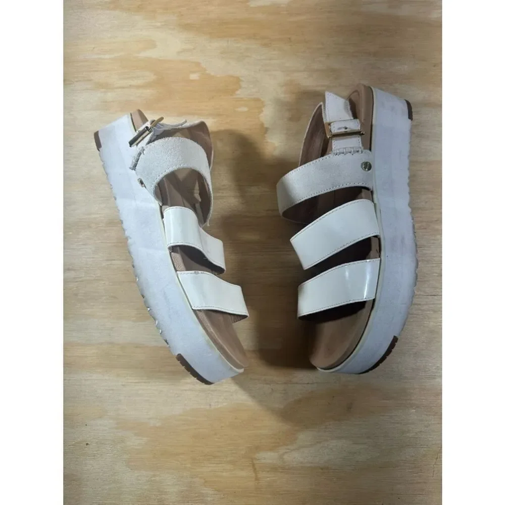UGG Braelynn Jasmine Leather Platform Open Toe Sandals Women’s Size 8.5